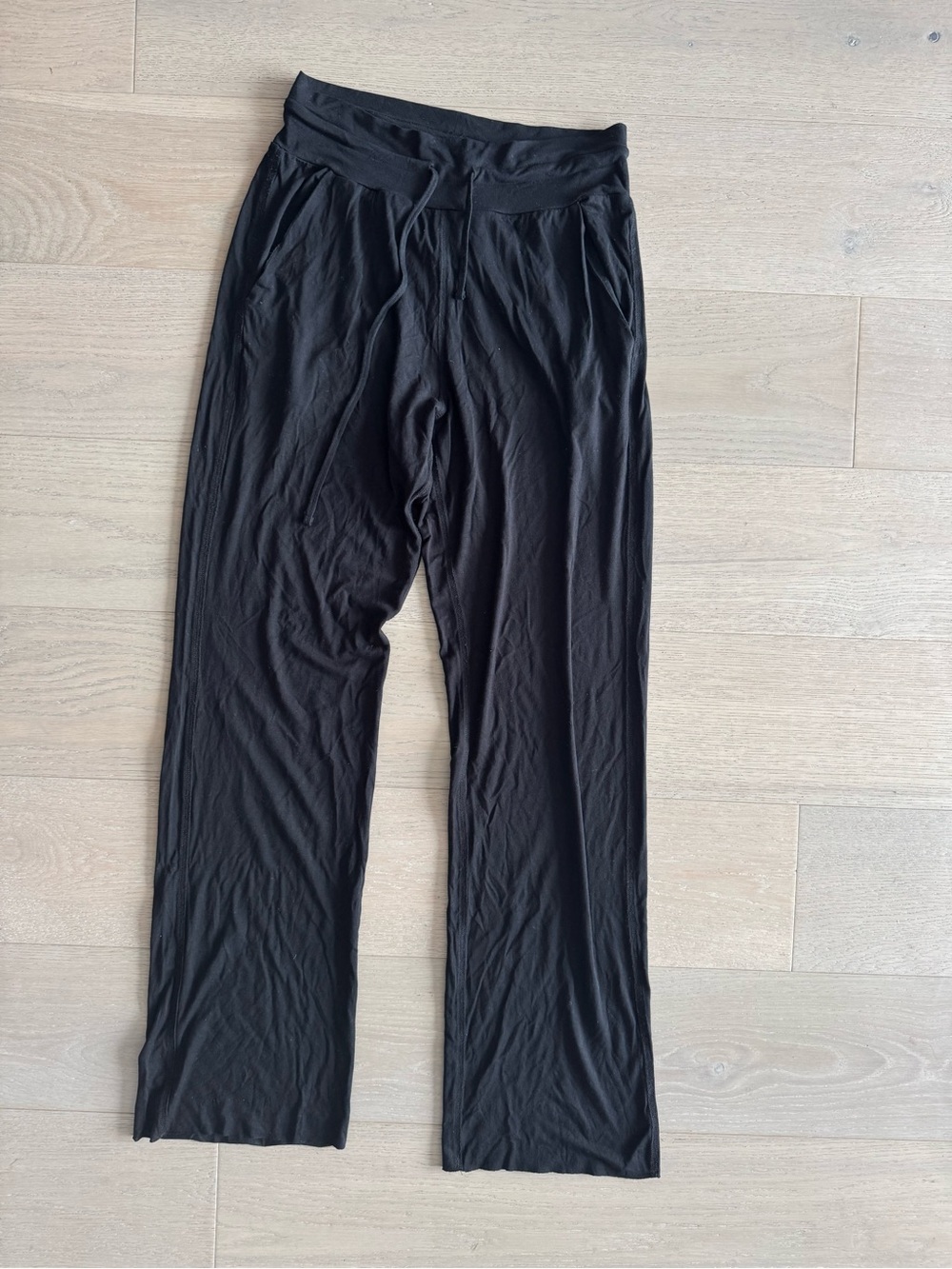 ALO Yoga Black Wide-Leg Drawstring Track Pants